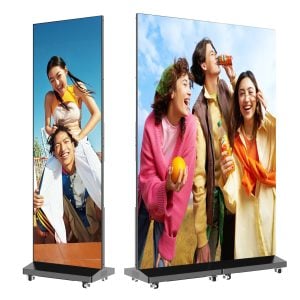 80″ P1.86 Spliceable LED Digital Signage Display with Flight Case, Foldable LED Poster Screen with Publishing System