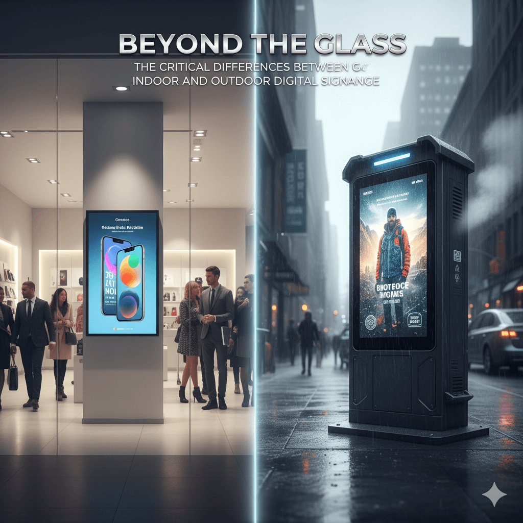 Beyond the Glass: The Critical Differences Between Indoor and Outdoor Digital Signage