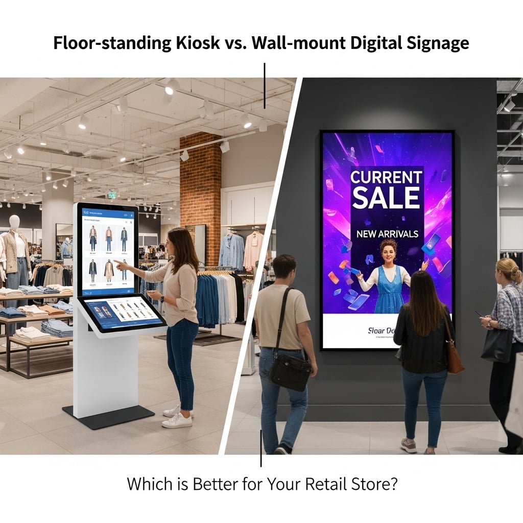 Floor-standing Kiosk vs. Wall-mount Digital Signage: Which is Better ...