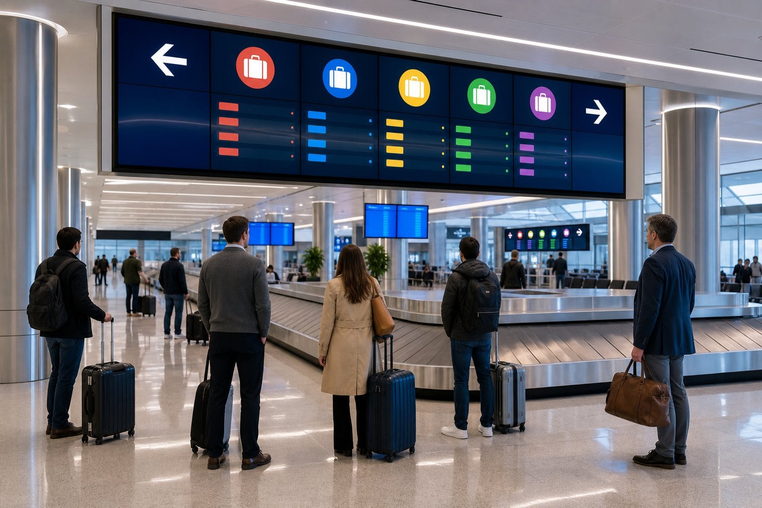 Airport baggage claim digital display