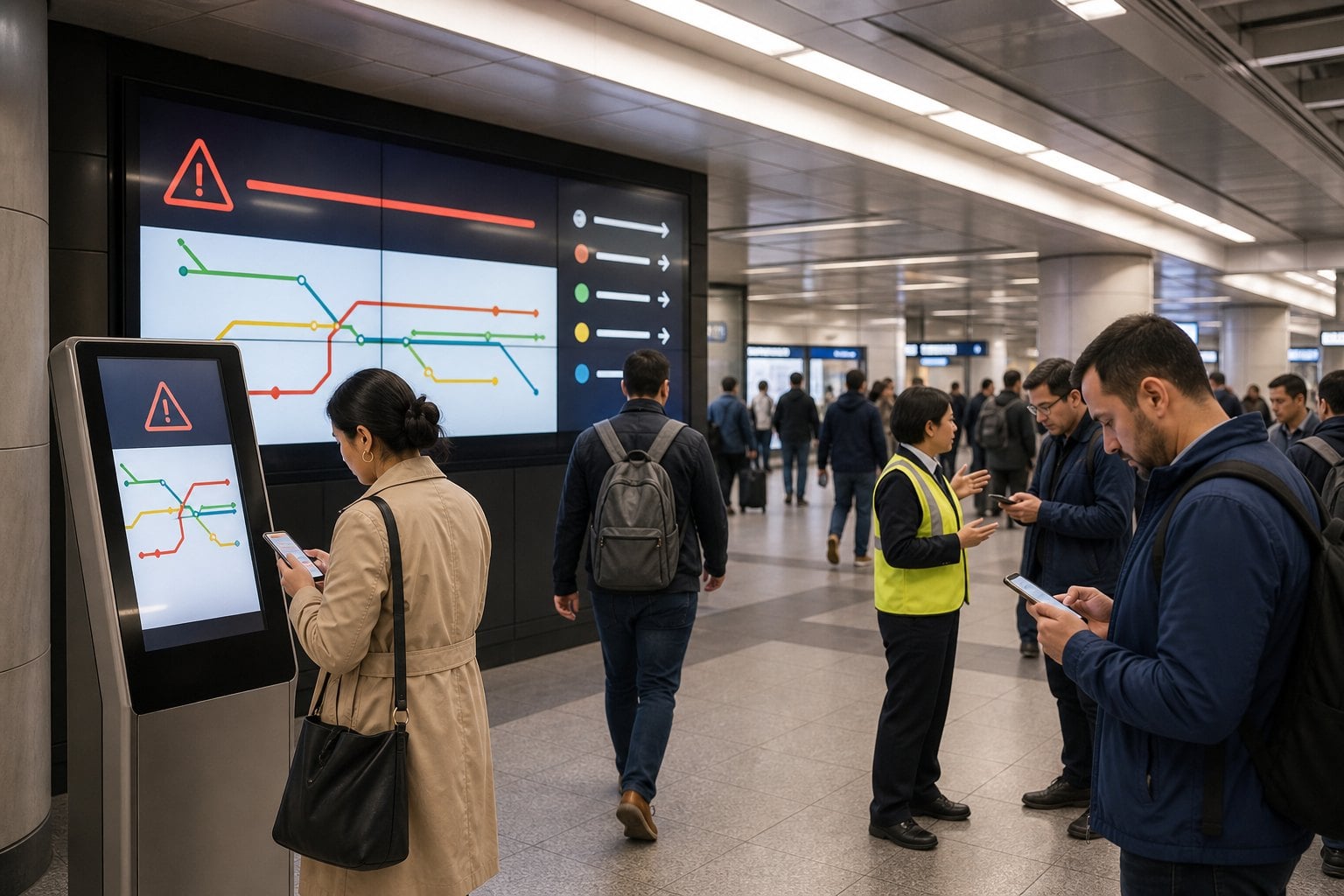 Transit disruption mobile kiosk