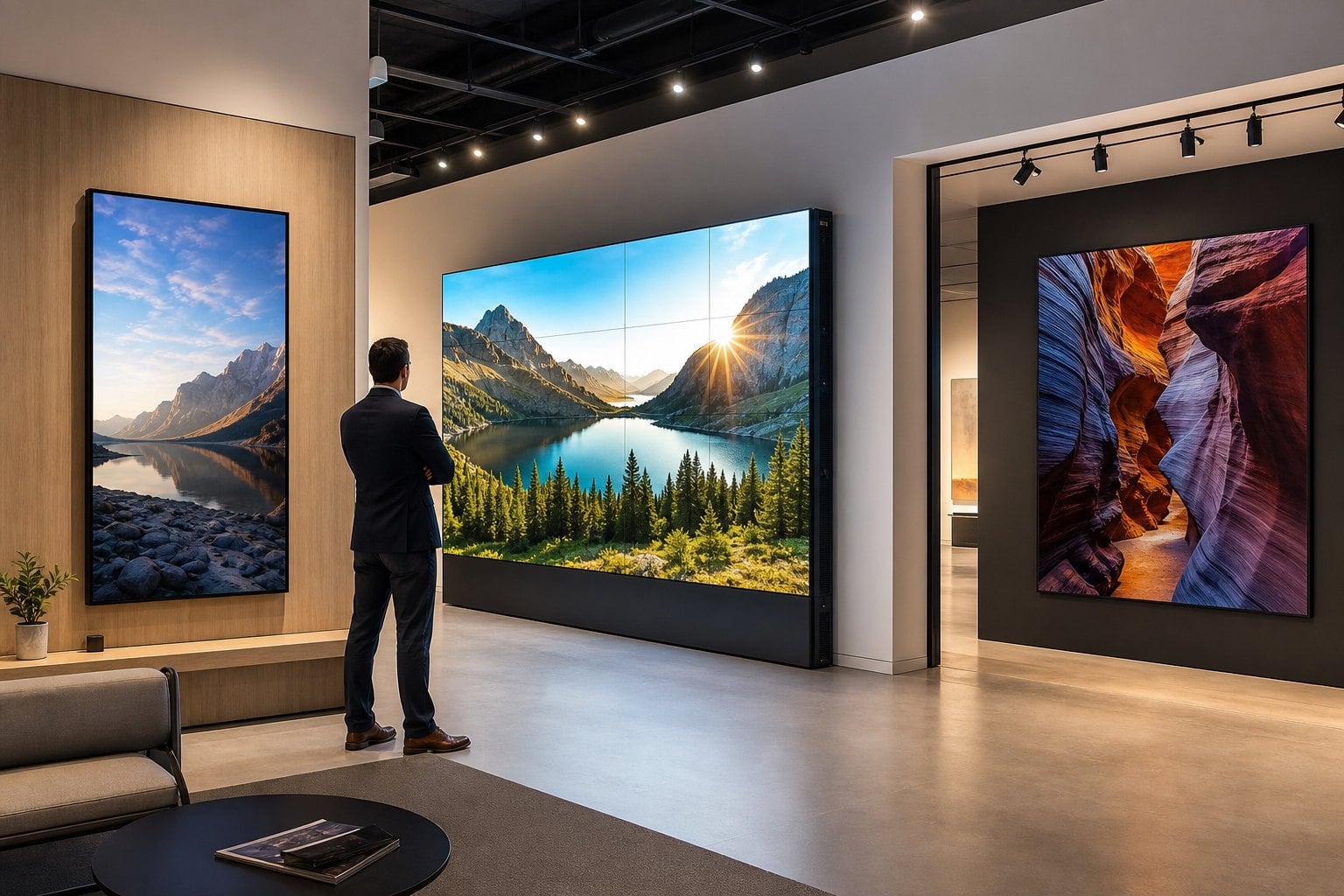 Commercial display types showroom comparison