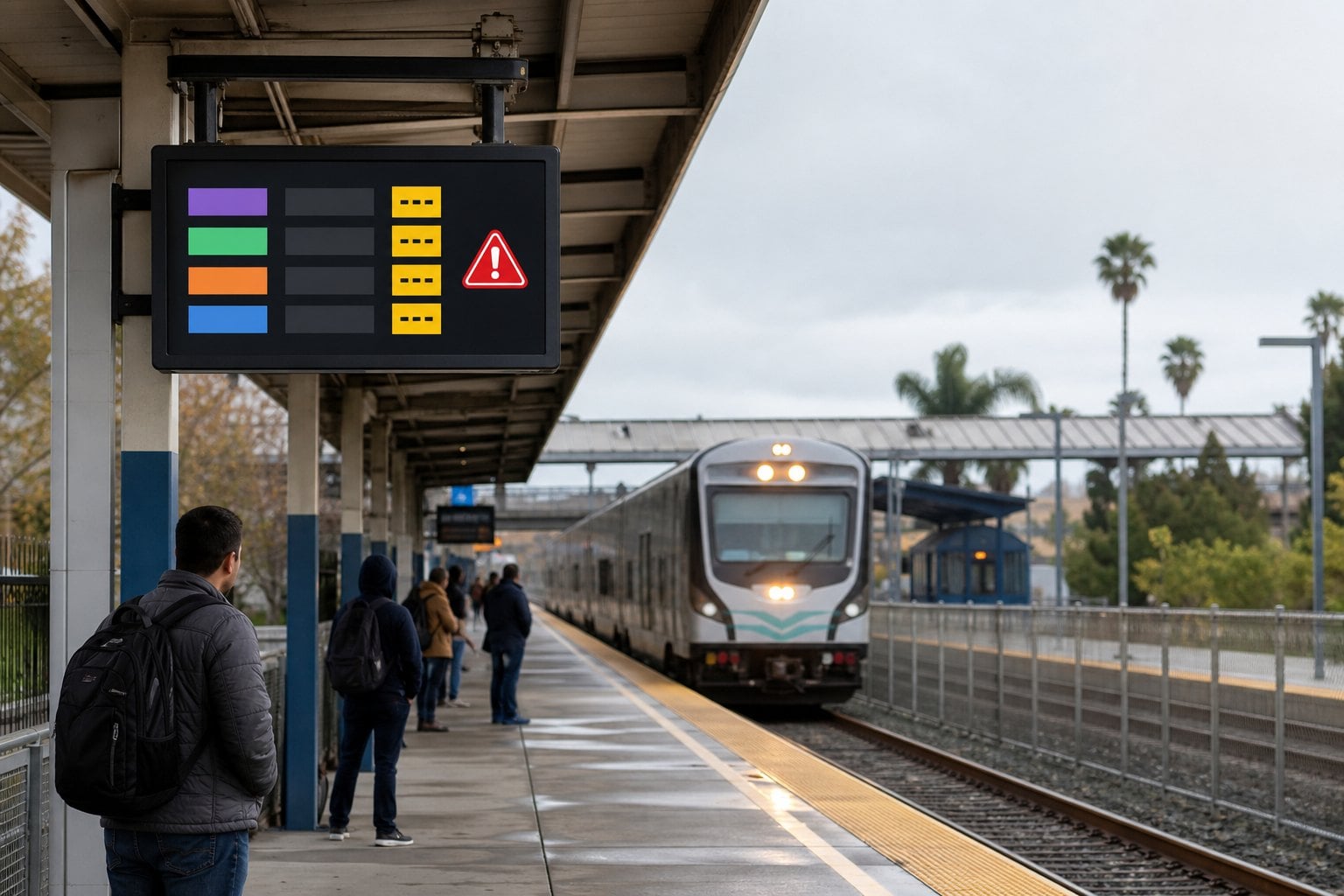 Platform side digital display railway