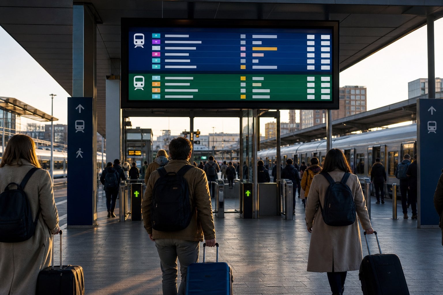Railway station arrival departure display