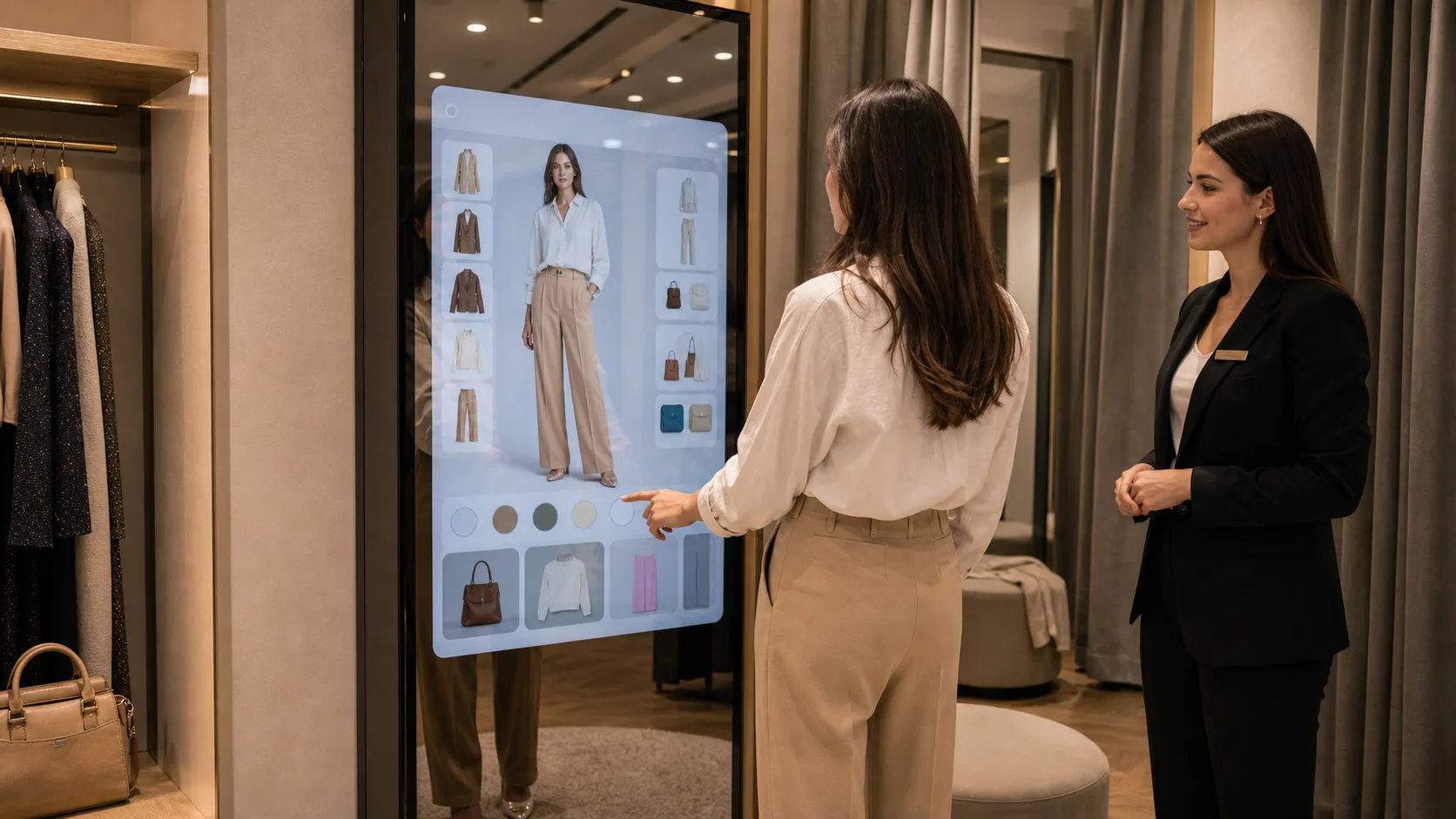 Smart fitting room style discovery kiosk revolutionizing the try-on experience