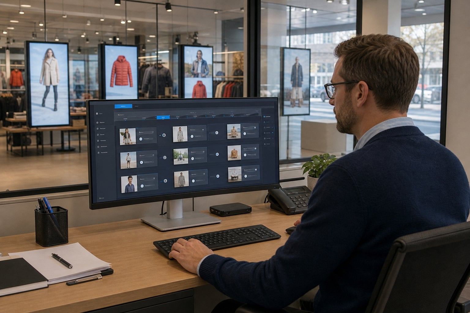 Retail manager window display CMS